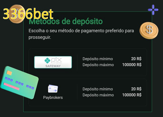 O cassino 3366betbet oferece uma grande variedade de métodos de pagamento